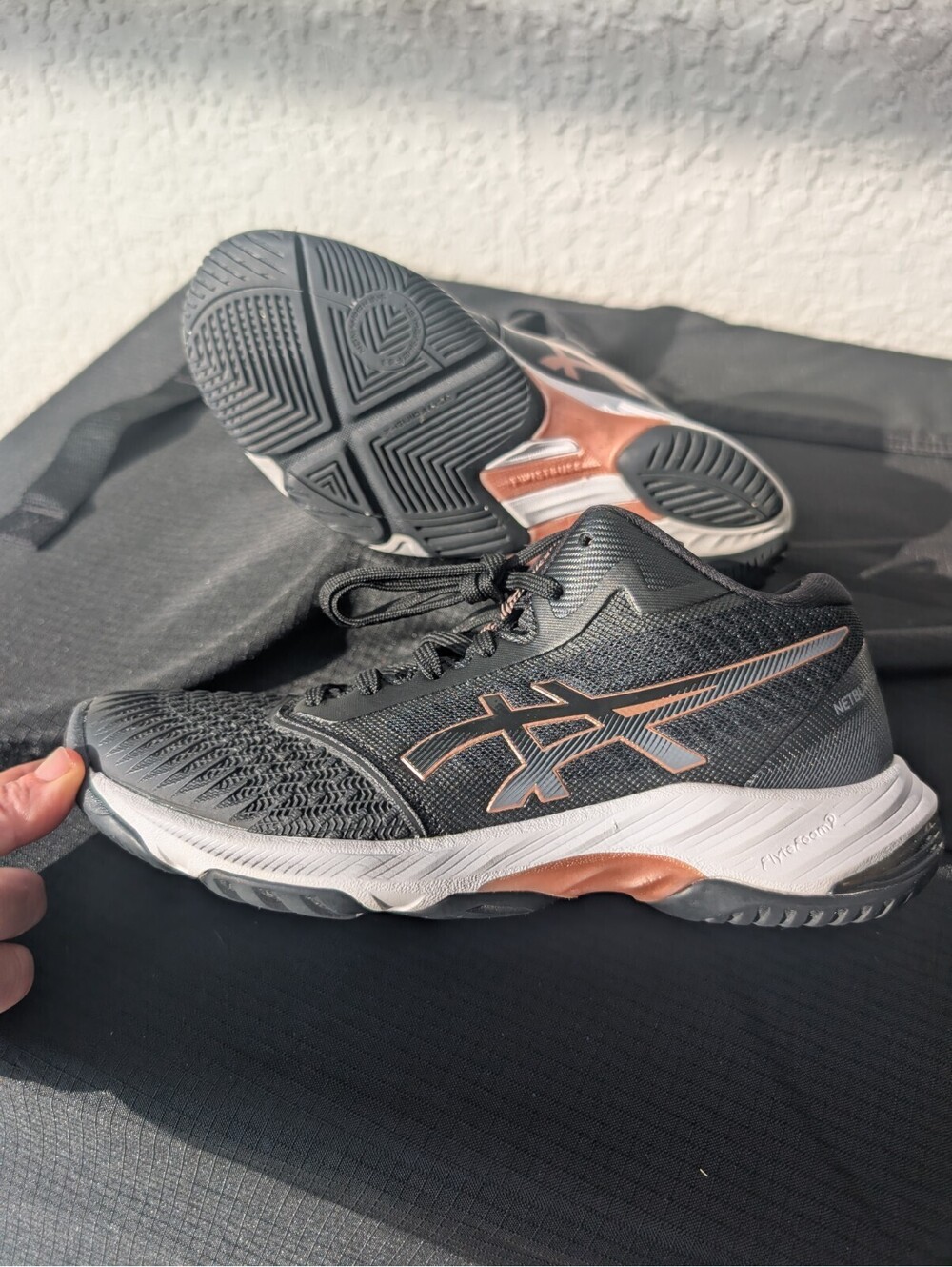 ASICS Netburner Ballistic FF MT 3 Womens Volleyball Shoes Size 7.5 Blk/Rose Gold - Picture 2 of 11